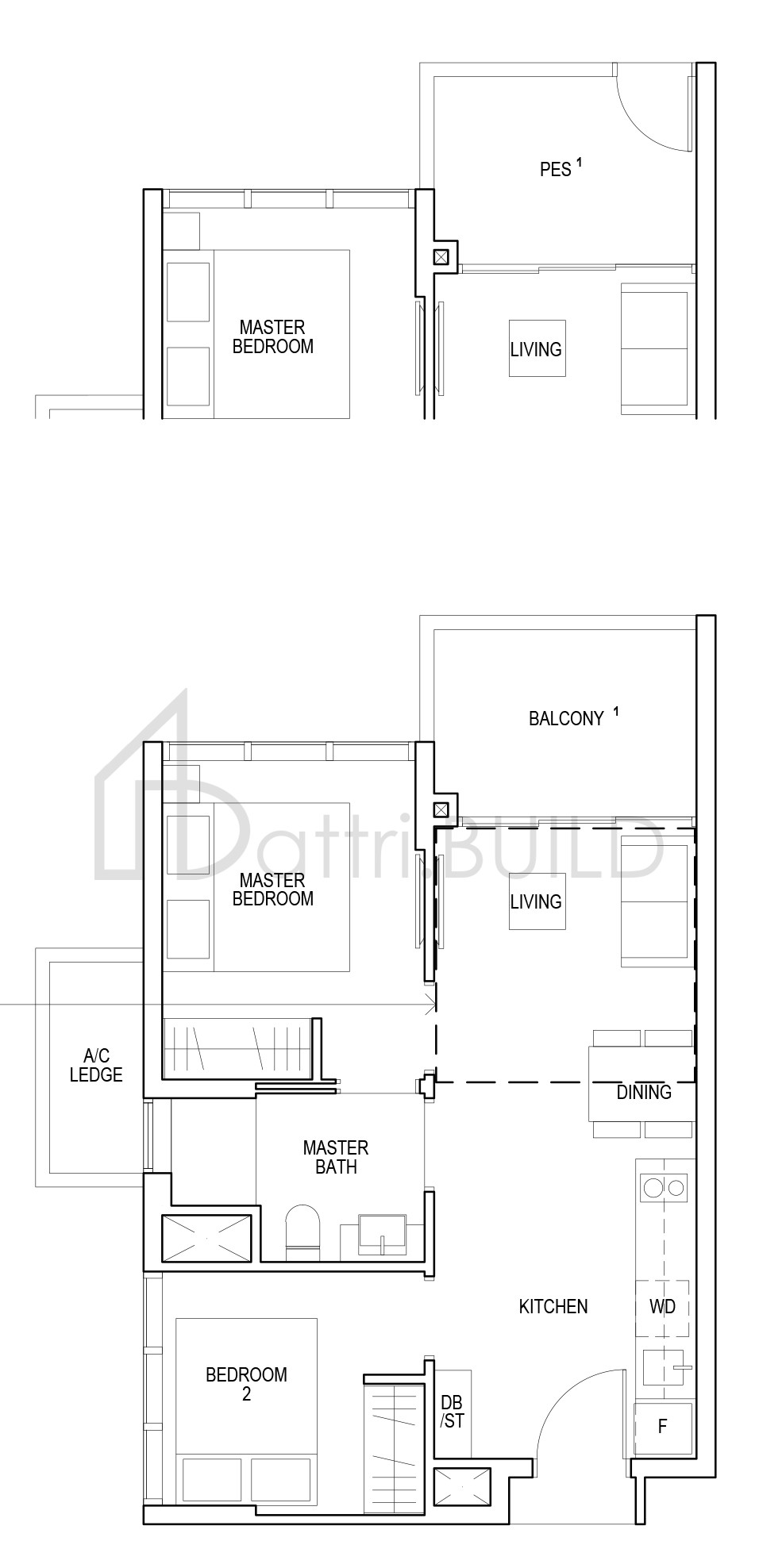RIVERFRONT RESIDENCES B1-P floorplan (watermarked)