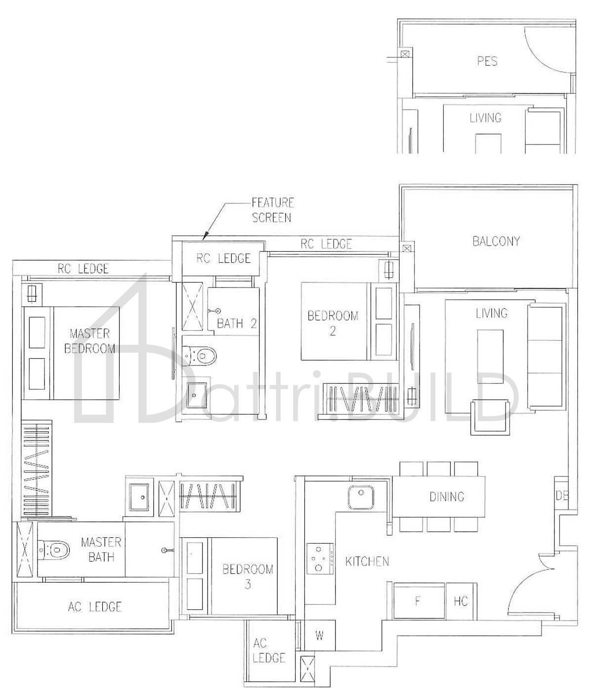 THE VISIONAIRE C2P-a floorplan (watermarked)
