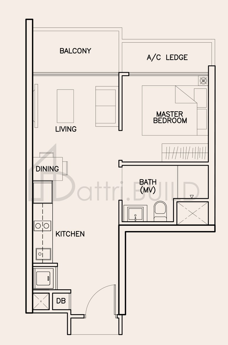TRE RESIDENCES A1 floorplan (watermarked)