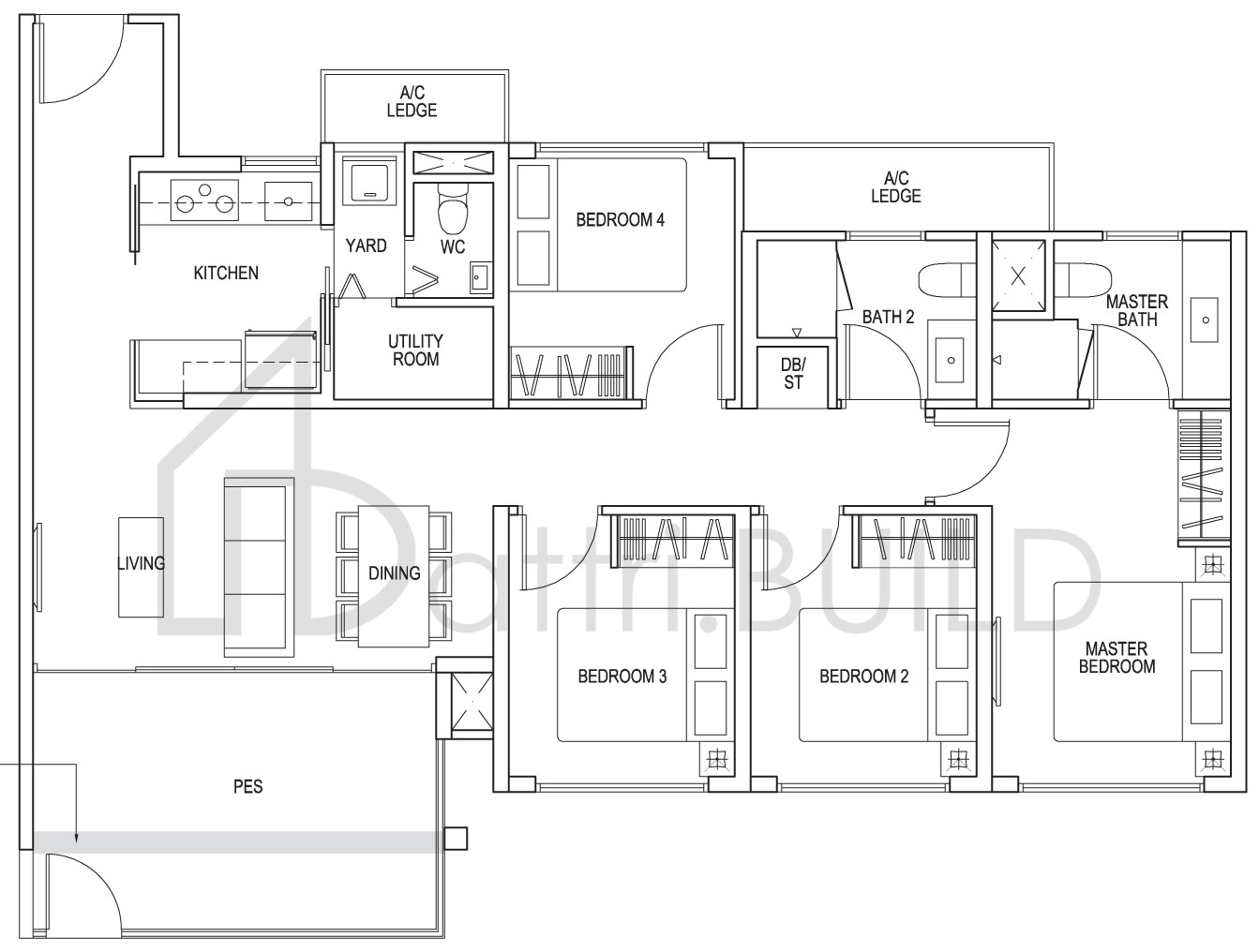 THE BROWNSTONE C5p floorplan (watermarked)