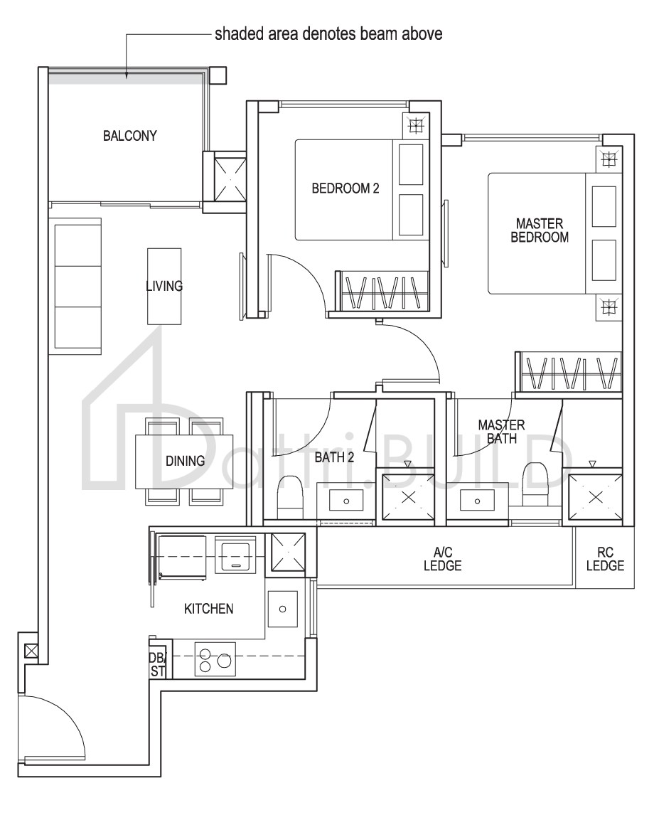 THE BROWNSTONE A1b floorplan (watermarked)