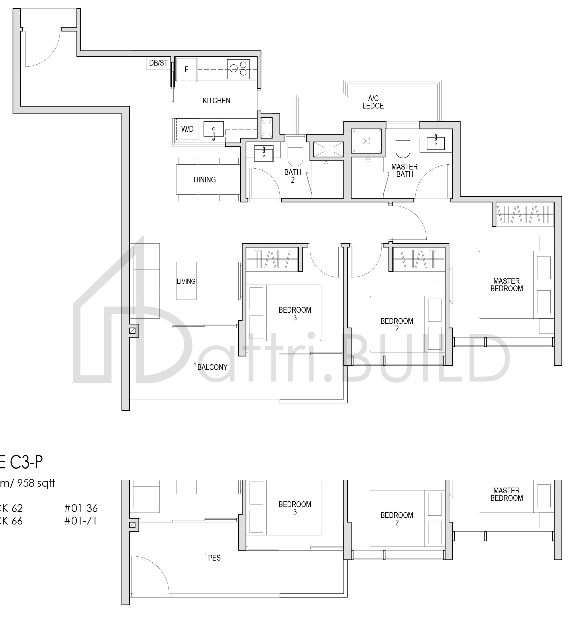 KENT RIDGE HILL RESIDENCES C3 floorplan (watermarked)
