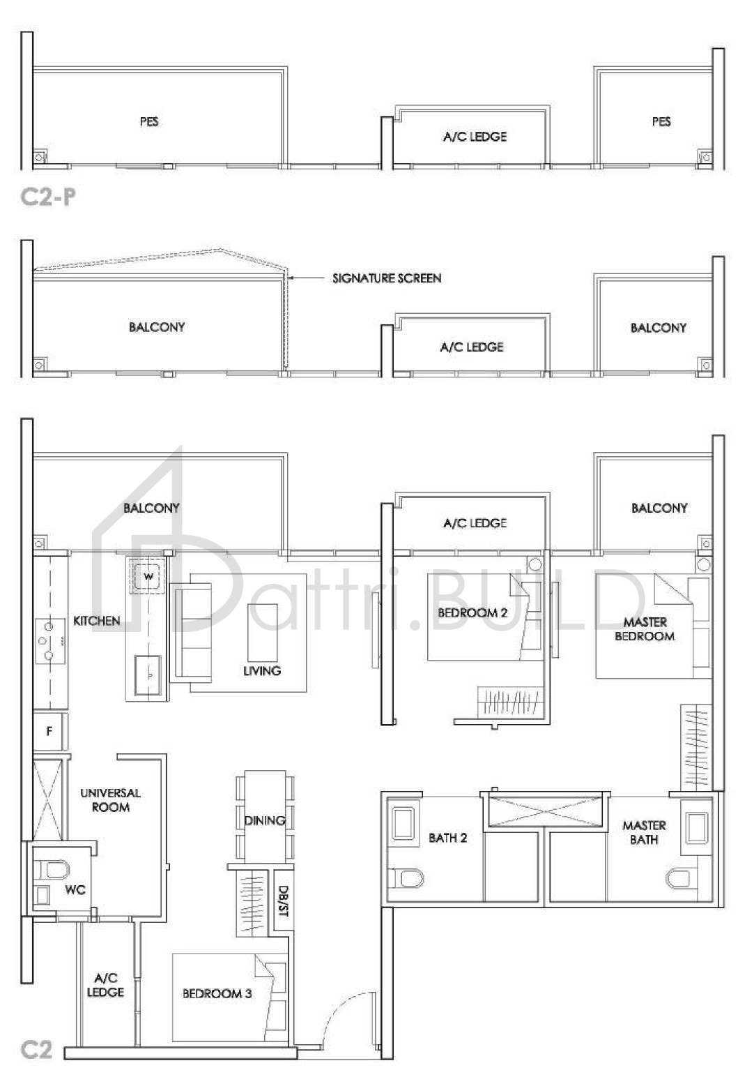 THE ALPS RESIDENCES C2-P floorplan (watermarked)