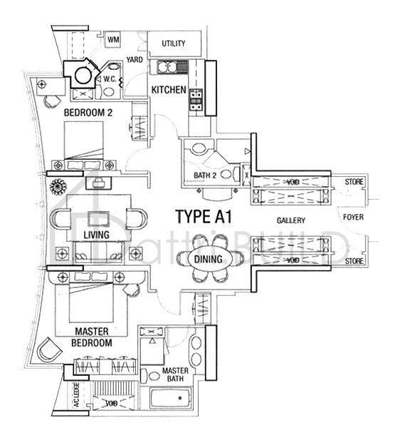 CUSCADEN RESIDENCES A1 floorplan (watermarked)