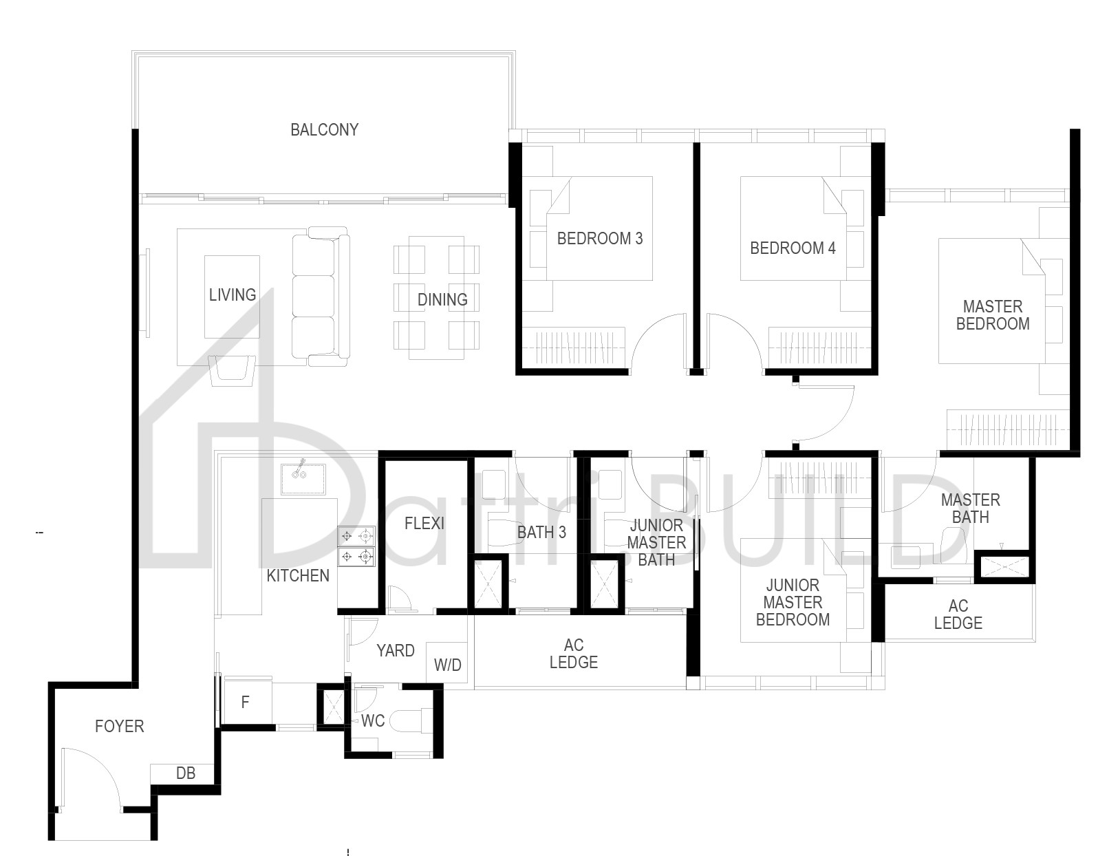 THE GAZANIA D1A floorplan (watermarked)