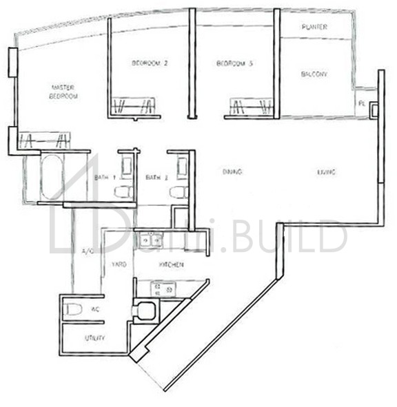 CLOVER BY THE PARK A2 floorplan (watermarked)