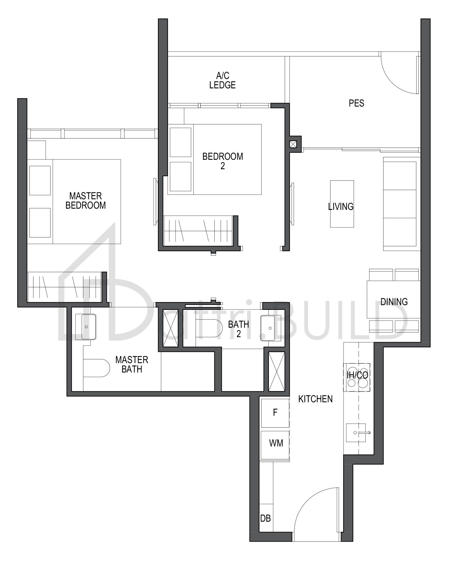 PULLMAN RESIDENCES B1-P floorplan (watermarked)