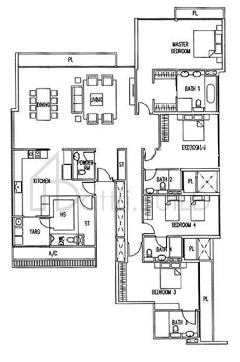 THE WHARF RESIDENCE P5 floorplan (watermarked)