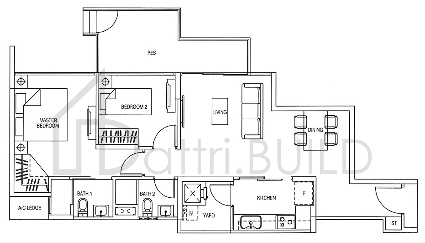 YEWTEE RESIDENCES B1-P floorplan (watermarked)