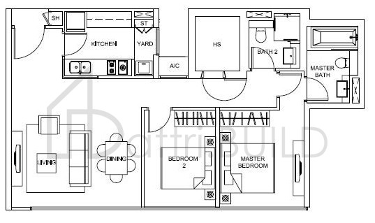 WILKIE STUDIO B3 floorplan (watermarked)