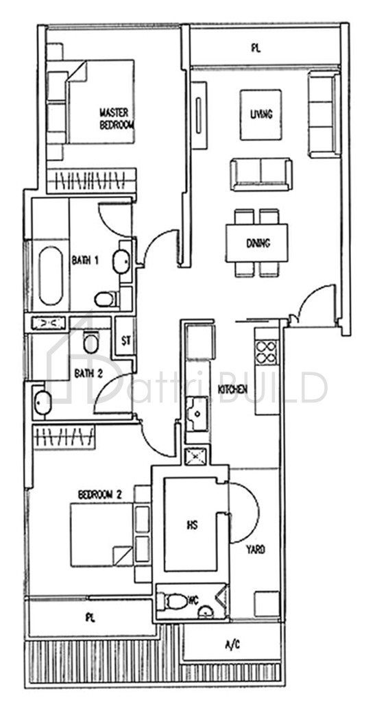 THE WHARF RESIDENCE A7-b floorplan (watermarked)