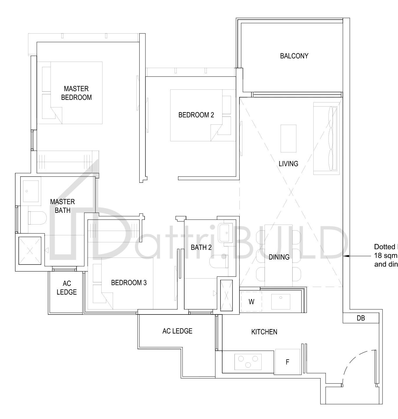 THE FLORENCE RESIDENCES 3C2(PH) floorplan (watermarked)