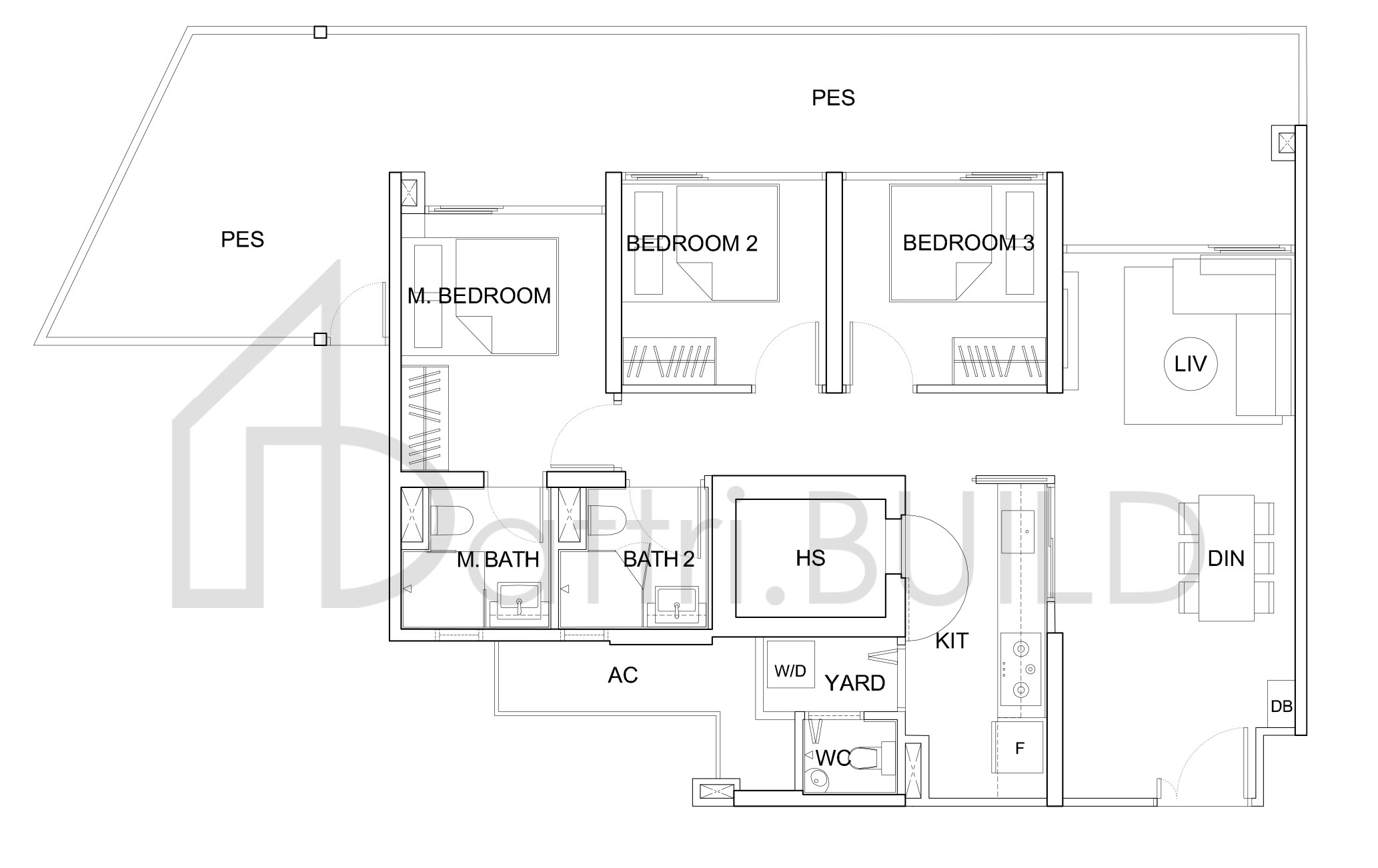 UPTOWN @ FARRER C7-P floorplan (watermarked)