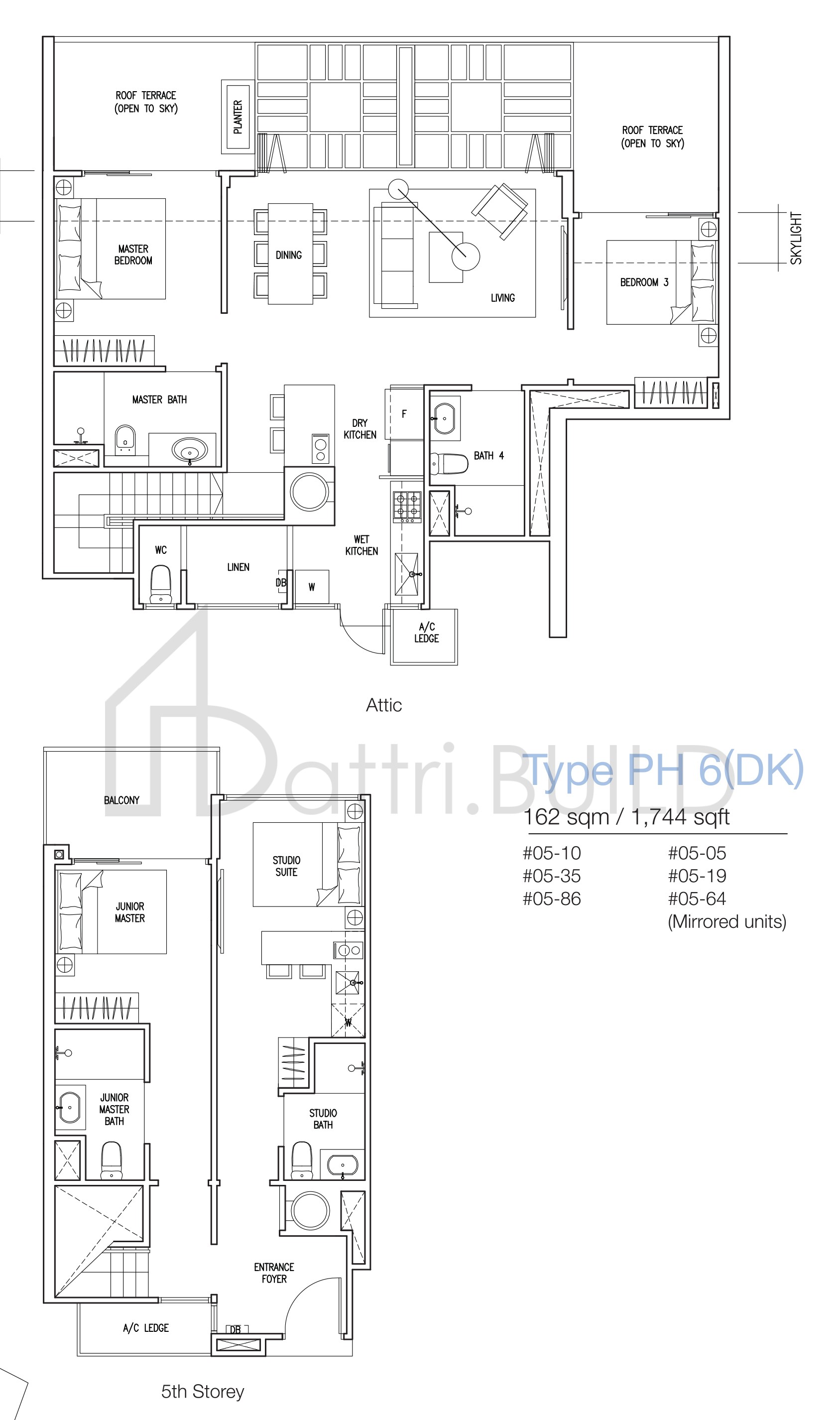 THE NAUTICAL PH6(DK) floorplan (watermarked)