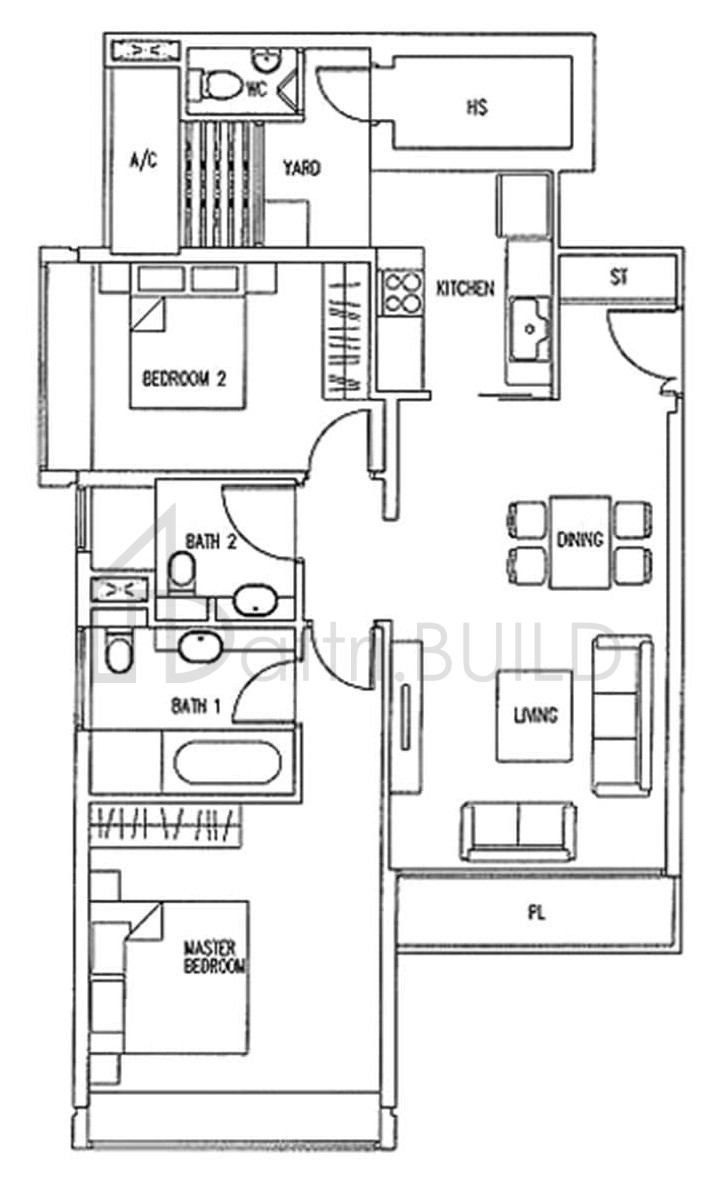 THE WHARF RESIDENCE A2-c floorplan (watermarked)