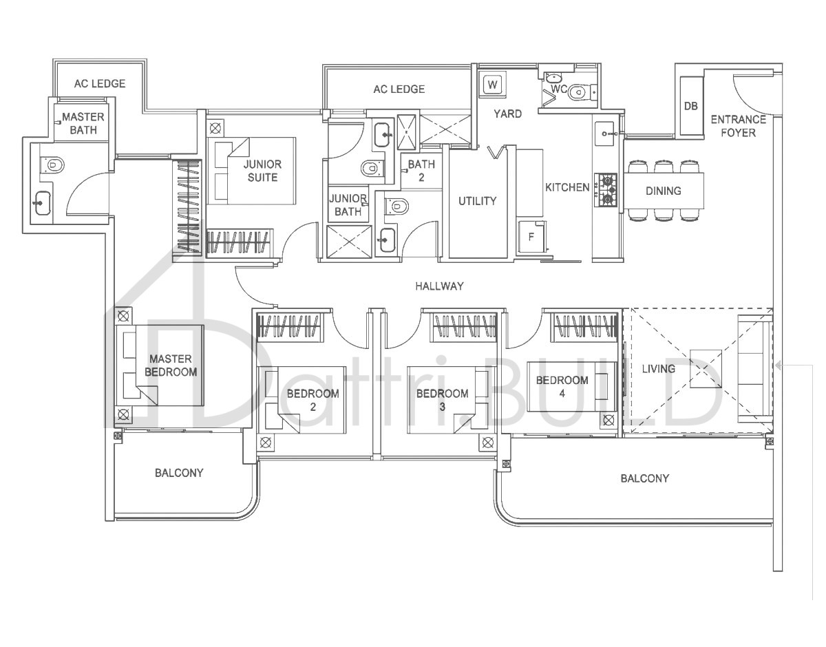 HUNDRED PALMS RESIDENCES E1 floorplan (watermarked)
