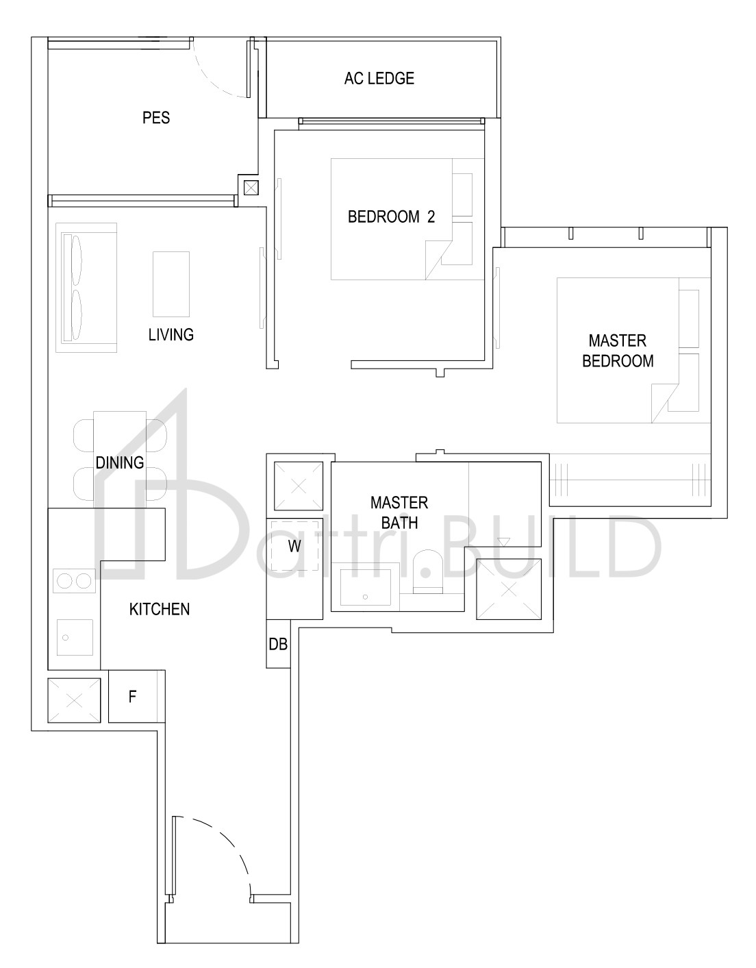 THE FLORENCE RESIDENCES 2C1(G) floorplan (watermarked)