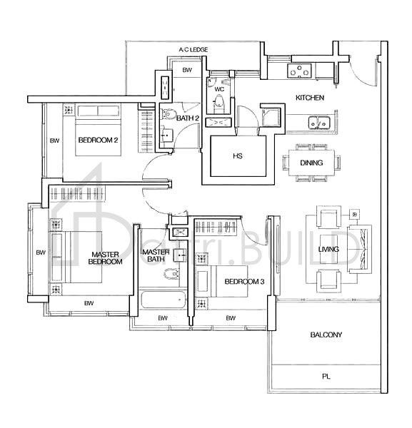 DAKOTA RESIDENCES B3 floorplan (watermarked)