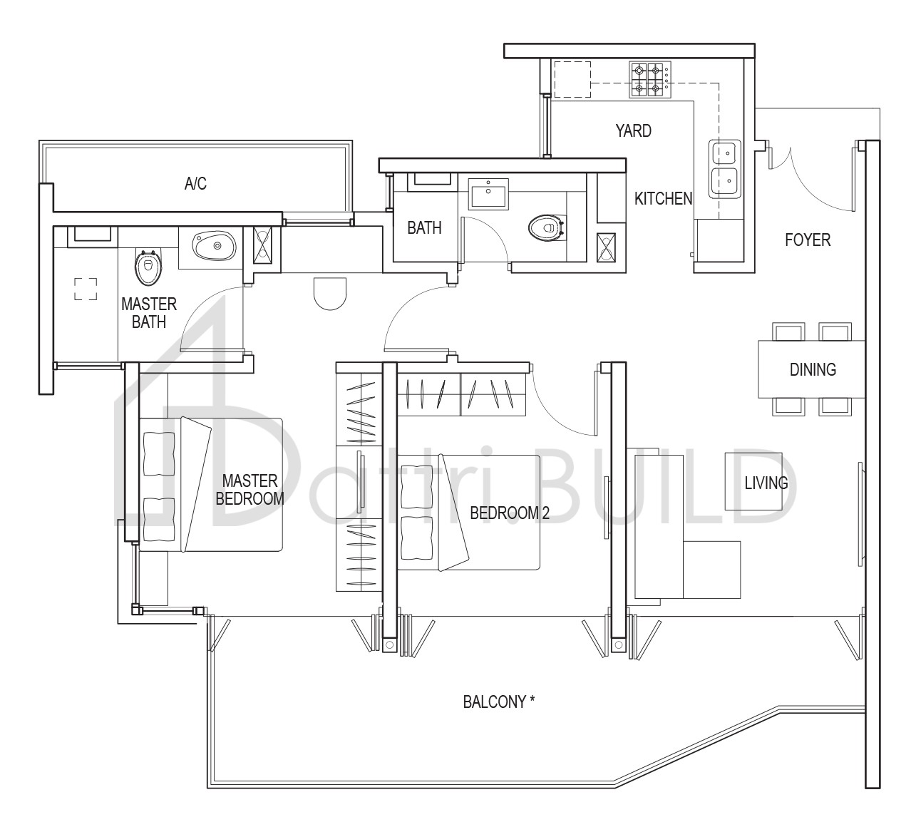 KALLANG RIVERSIDE 2B-2 floorplan (watermarked)