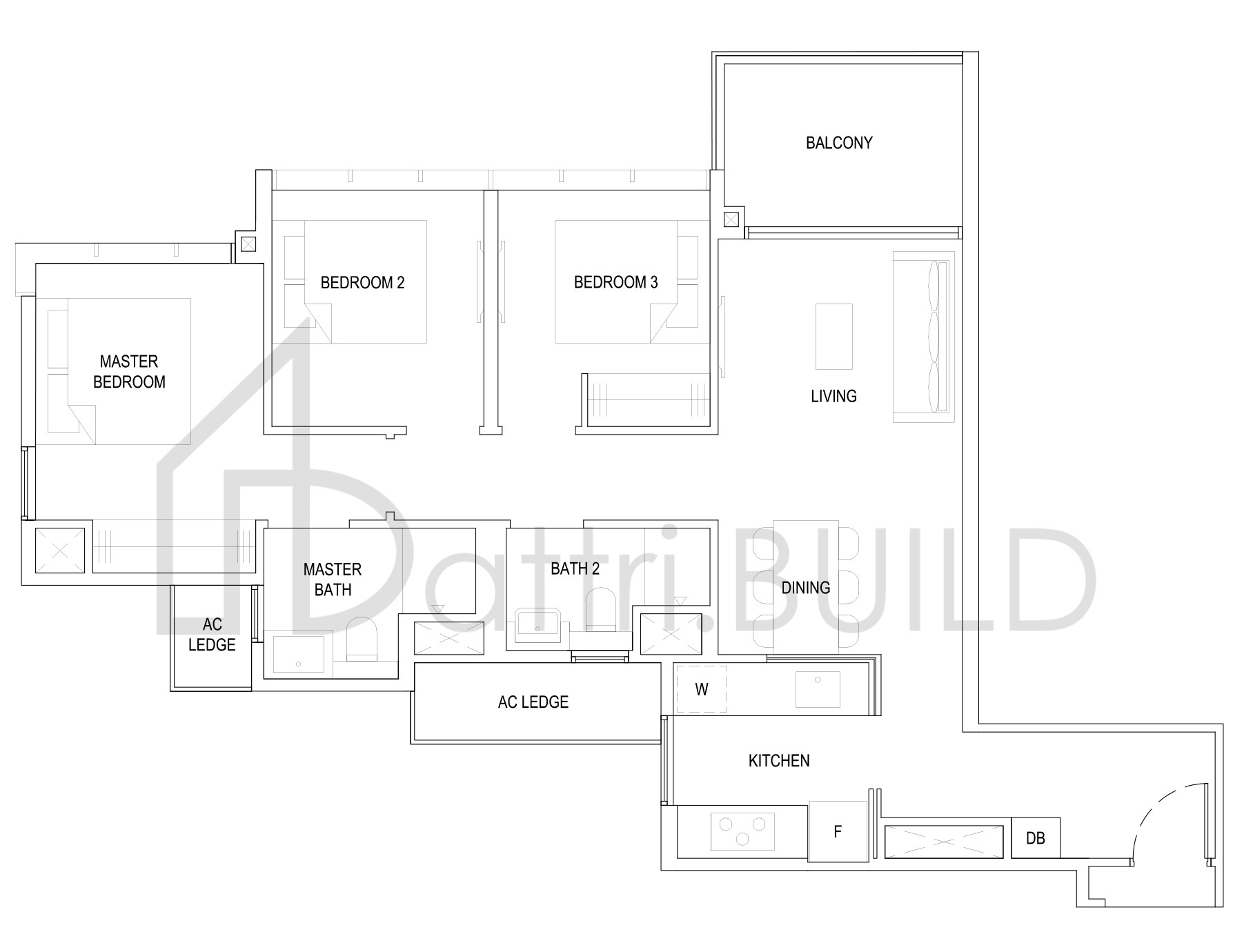 THE FLORENCE RESIDENCES 3C4a floorplan (watermarked)