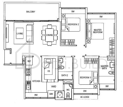 WATERFRONT WAVES B3 floorplan (watermarked)