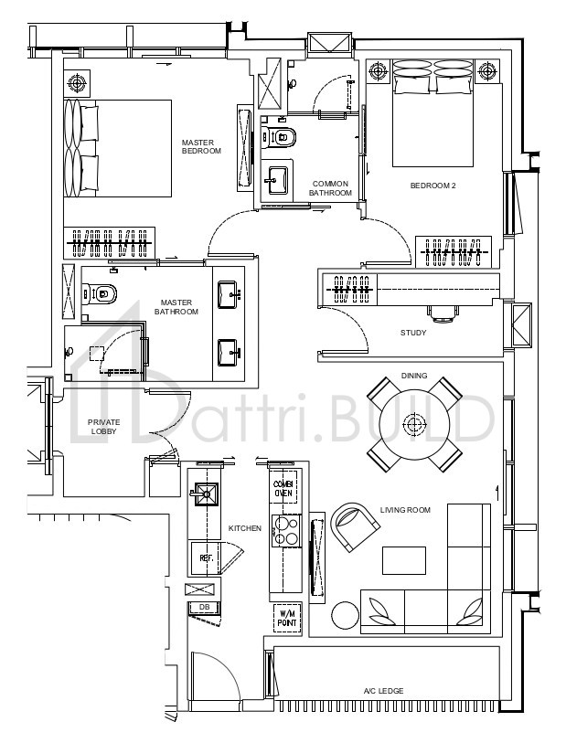 DALVEY HAUS A1-2 floorplan (watermarked)