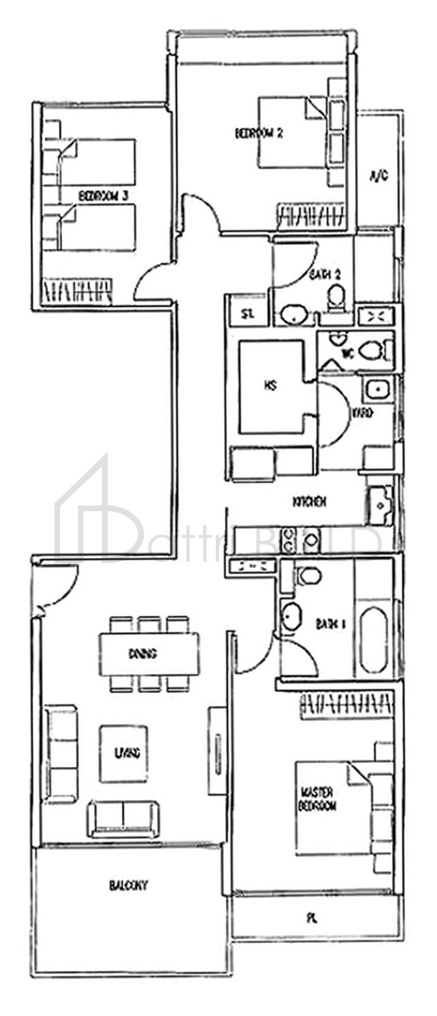 THE WHARF RESIDENCE B5-b floorplan (watermarked)