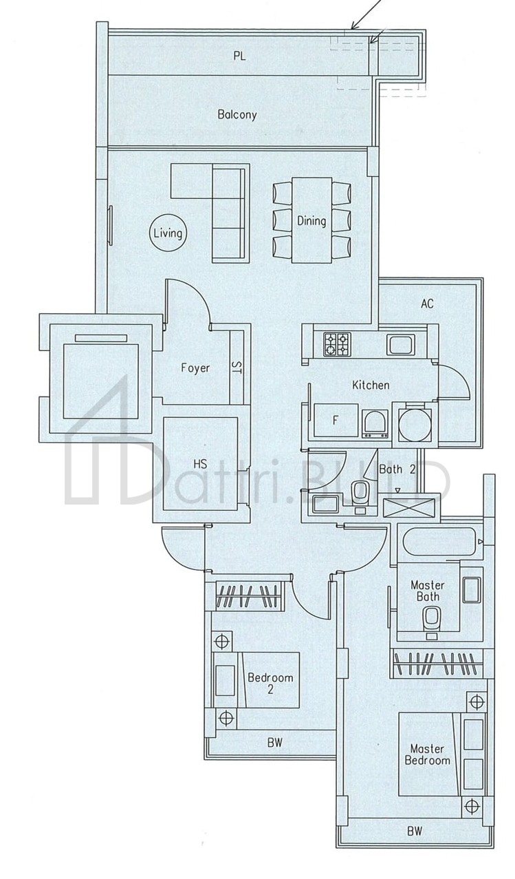 THE BEVERLY A1a floorplan (watermarked)