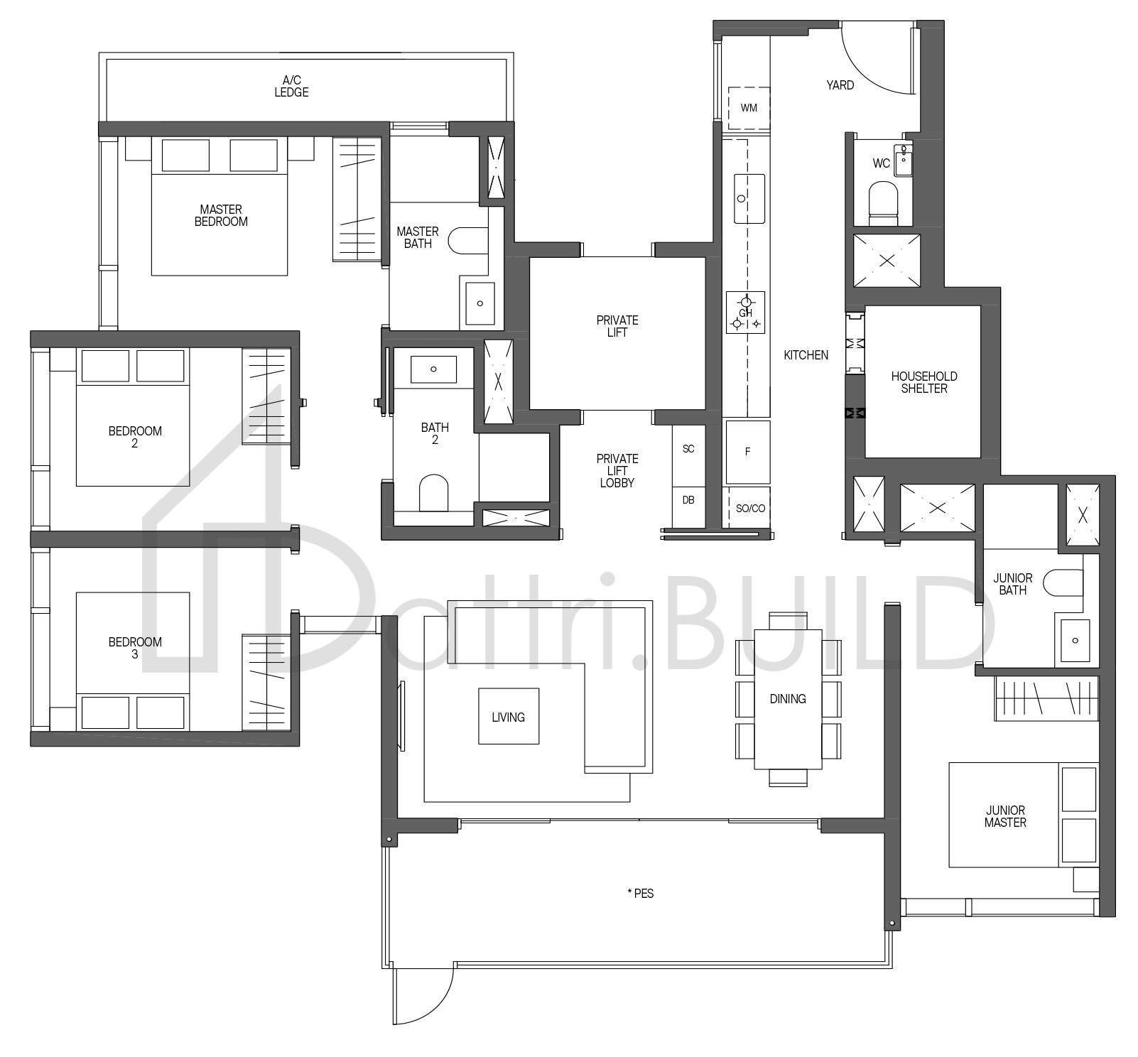 MIDTOWN MODERN D2-G(PL) floorplan (watermarked)