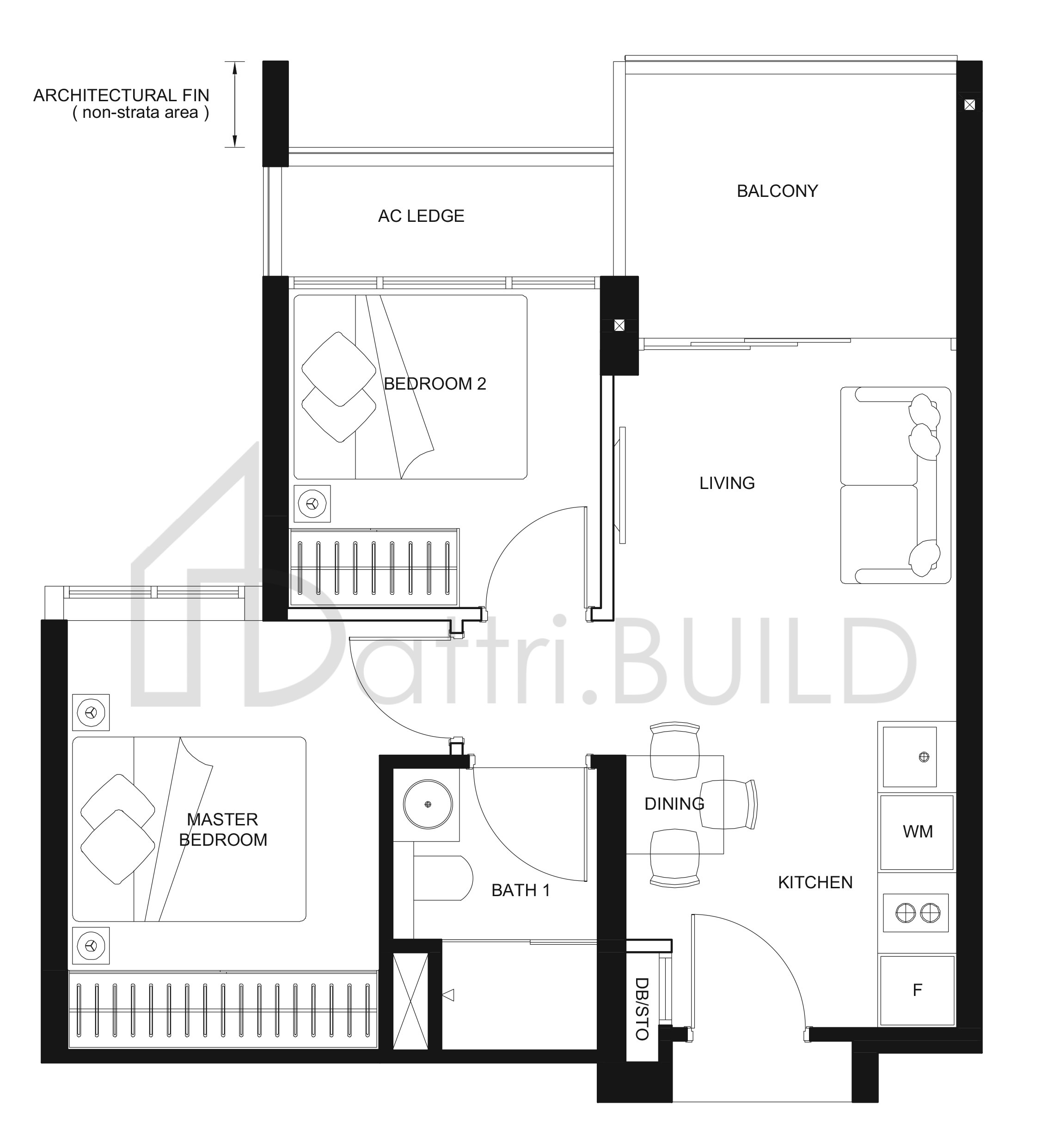 THE LINQ B1 floorplan (watermarked)