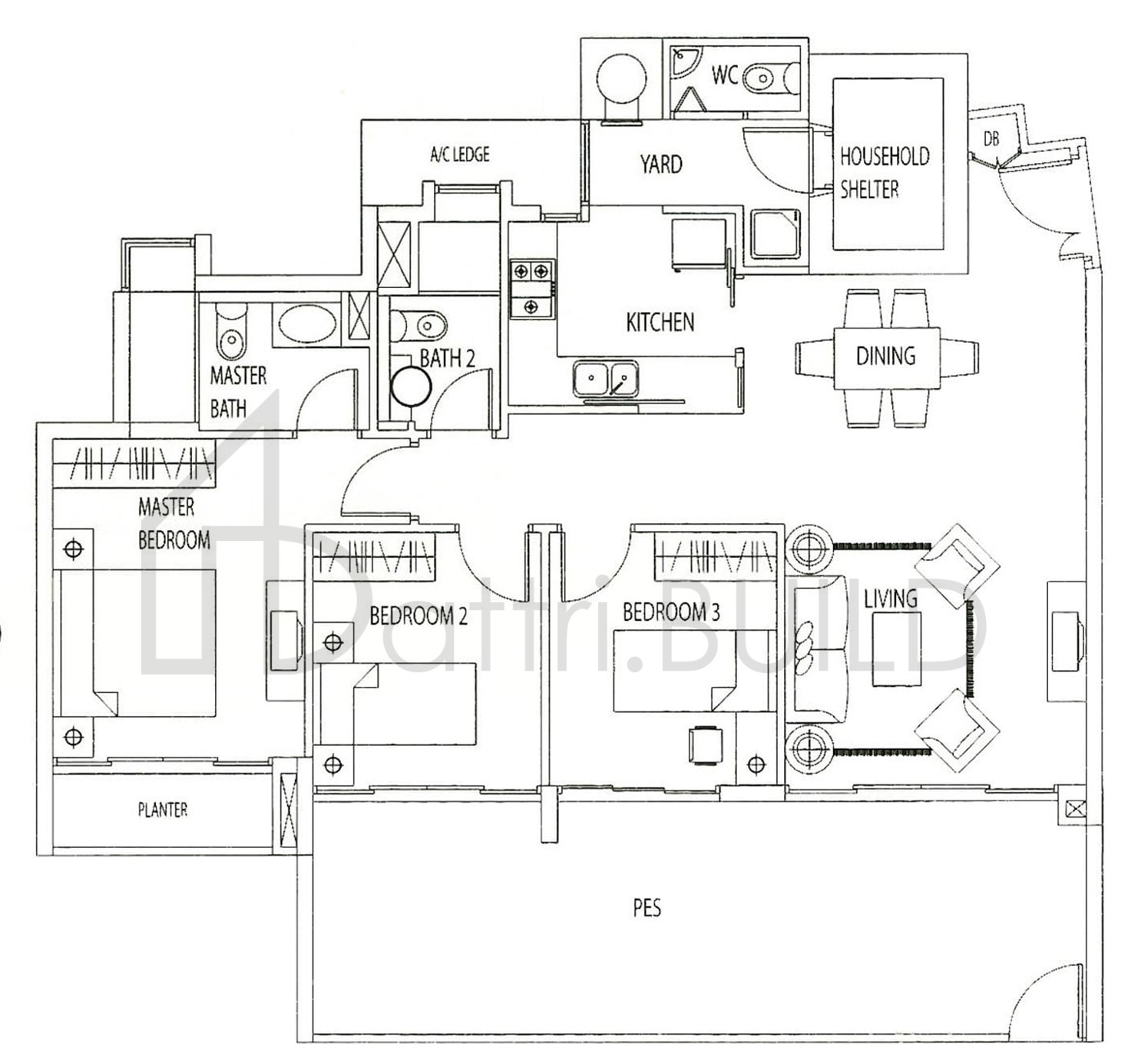 TANGERINE GROVE B1f-P1 floorplan (watermarked)