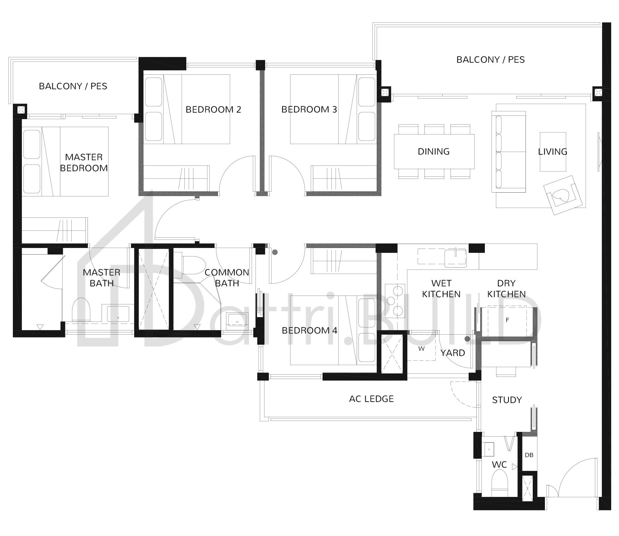THE WISTERIA 4-2 floorplan (watermarked)