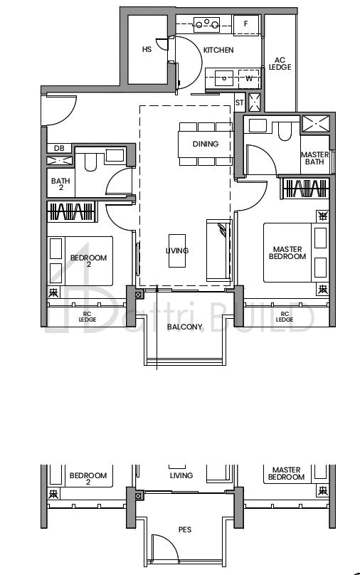 PARC GREENWICH B1-P floorplan (watermarked)