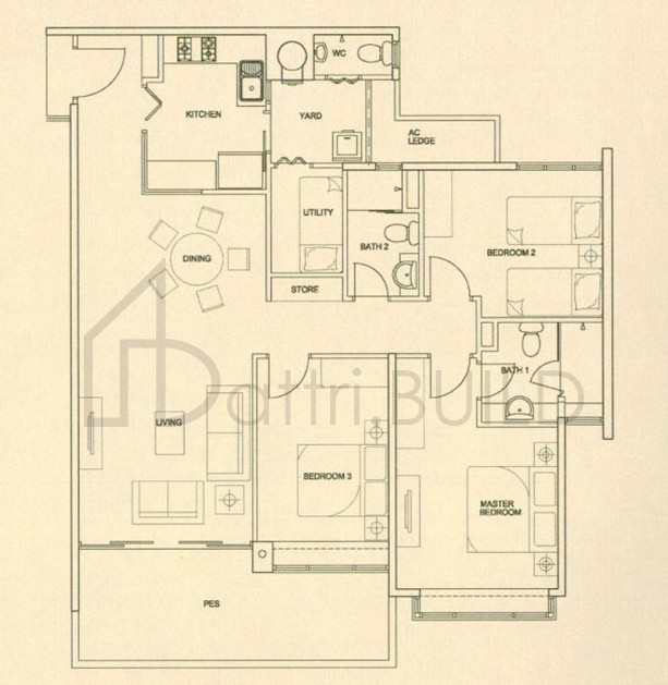 THE RAINTREE C3e-p floorplan (watermarked)