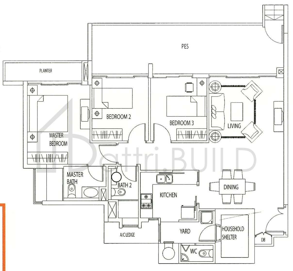 TANGERINE GROVE B1d-P1 floorplan (watermarked)