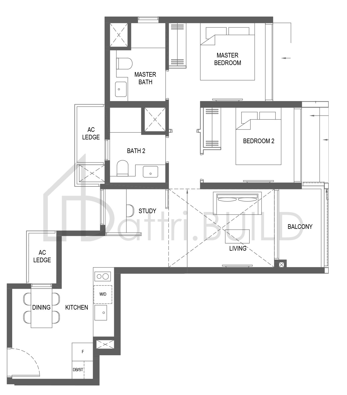 THE M BS3-R floorplan (watermarked)