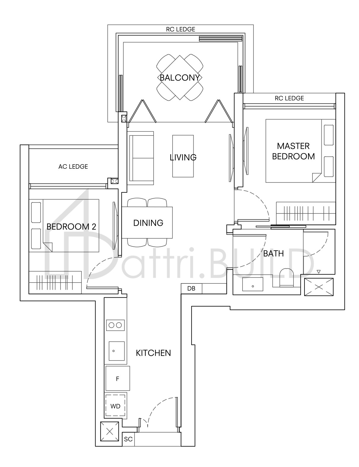 ONE HOLLAND VILLAGE RESIDENCES B1 floorplan (watermarked)