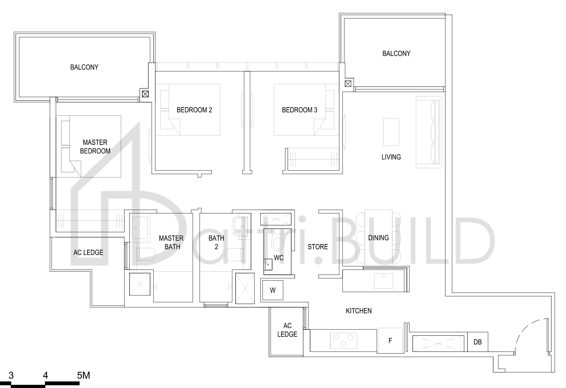 THE FLORENCE RESIDENCES 3D4a(b) floorplan (watermarked)
