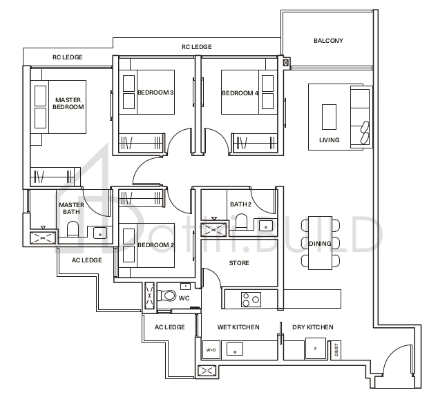 CLAVON D1 floorplan (watermarked)