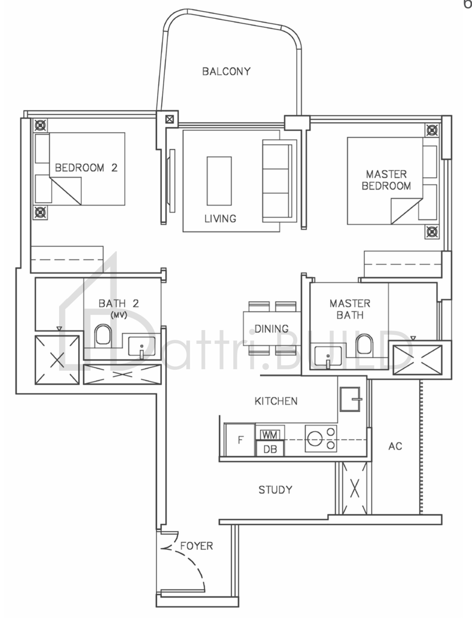 COASTLINE RESIDENCES B3 floorplan (watermarked)