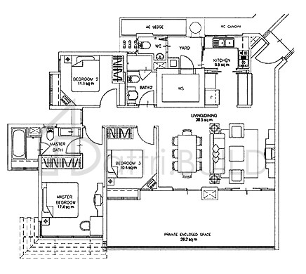 MONTEREY PARK CONDOMINIUM B3-G floorplan (watermarked)