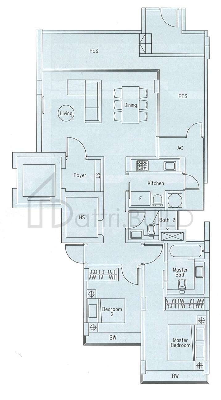 THE BEVERLY A1-G floorplan (watermarked)