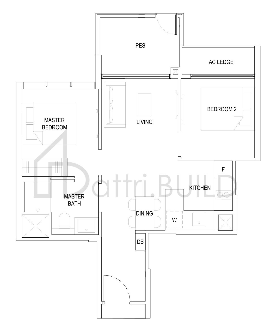 THE FLORENCE RESIDENCES 2C2(G) floorplan (watermarked)