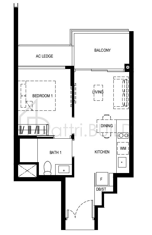 NORMANTON PARK 1BR-aR floorplan (watermarked)