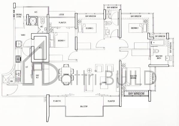 THE PARC CONDOMINIUM D2-1 floorplan (watermarked)