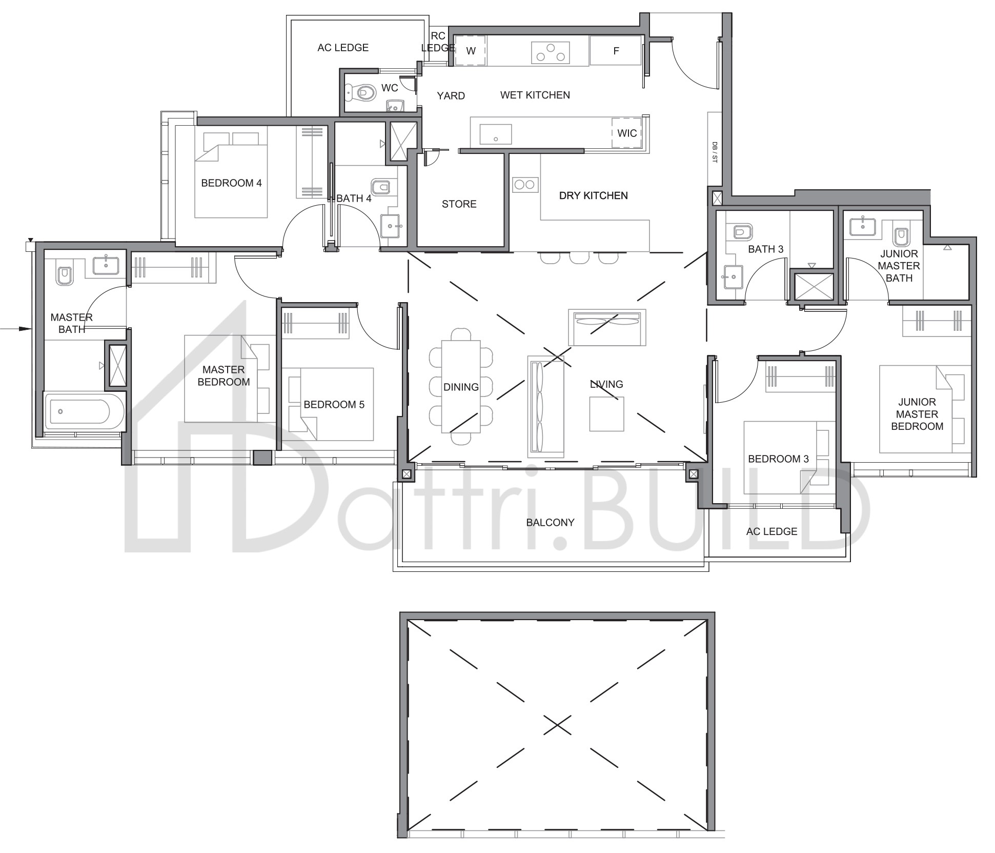 PARC CLEMATIS PH-1 floorplan (watermarked)