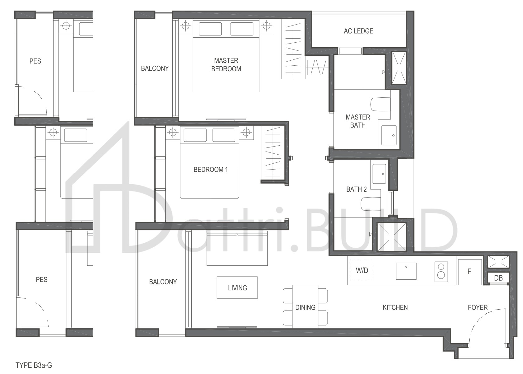 THE ESSENCE B3a-G floorplan (watermarked)