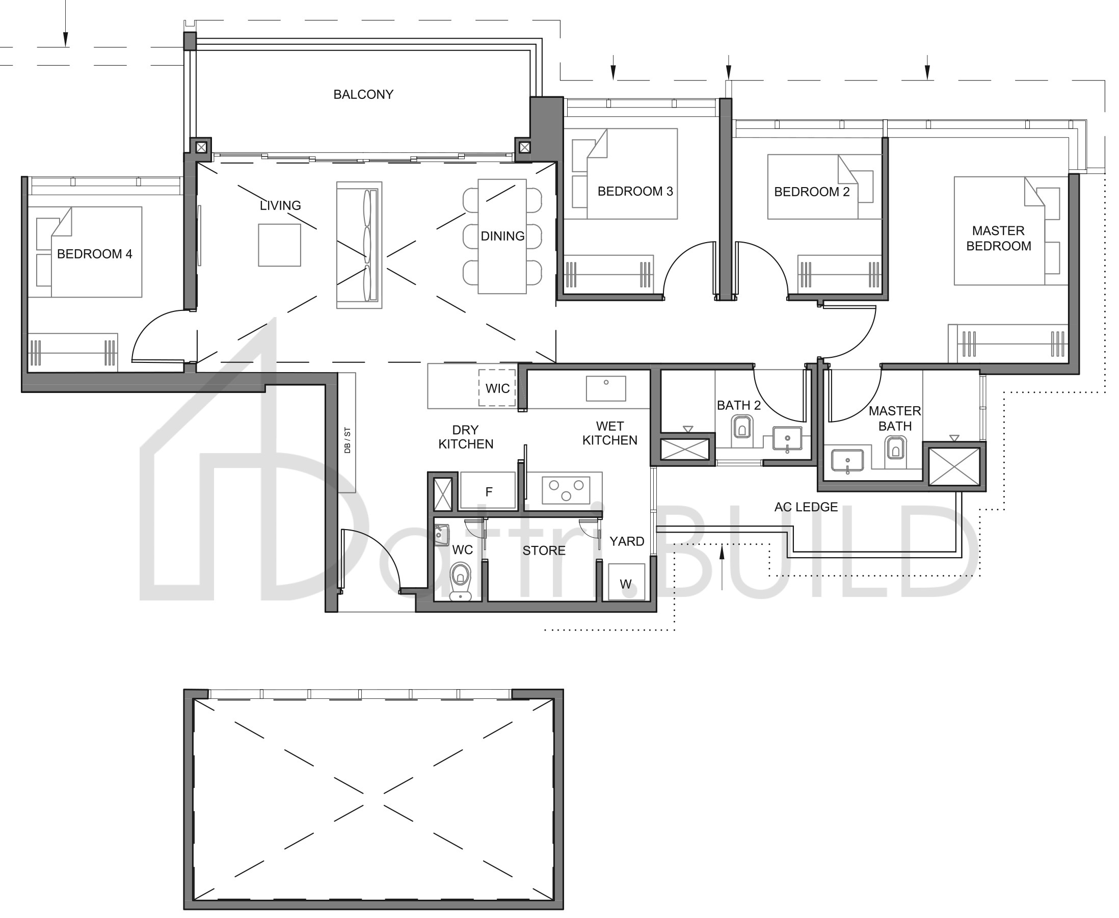 PARC CLEMATIS 4BR-1H floorplan (watermarked)