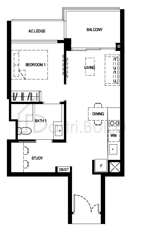 NORMANTON PARK 1BR-Sc floorplan (watermarked)