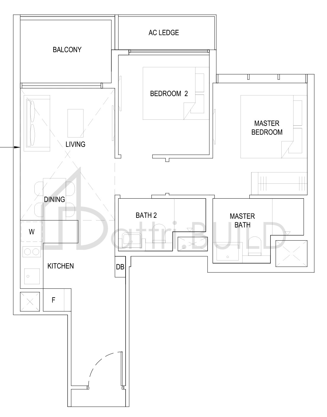 THE FLORENCE RESIDENCES 2D3(PH) floorplan (watermarked)